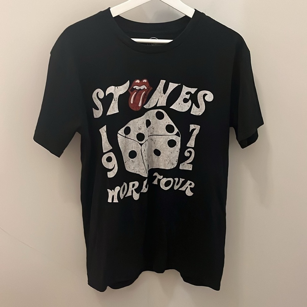 Rolling Stones 1972 World Tour Tee Shirt Unisex Size Medium Reproduction Black